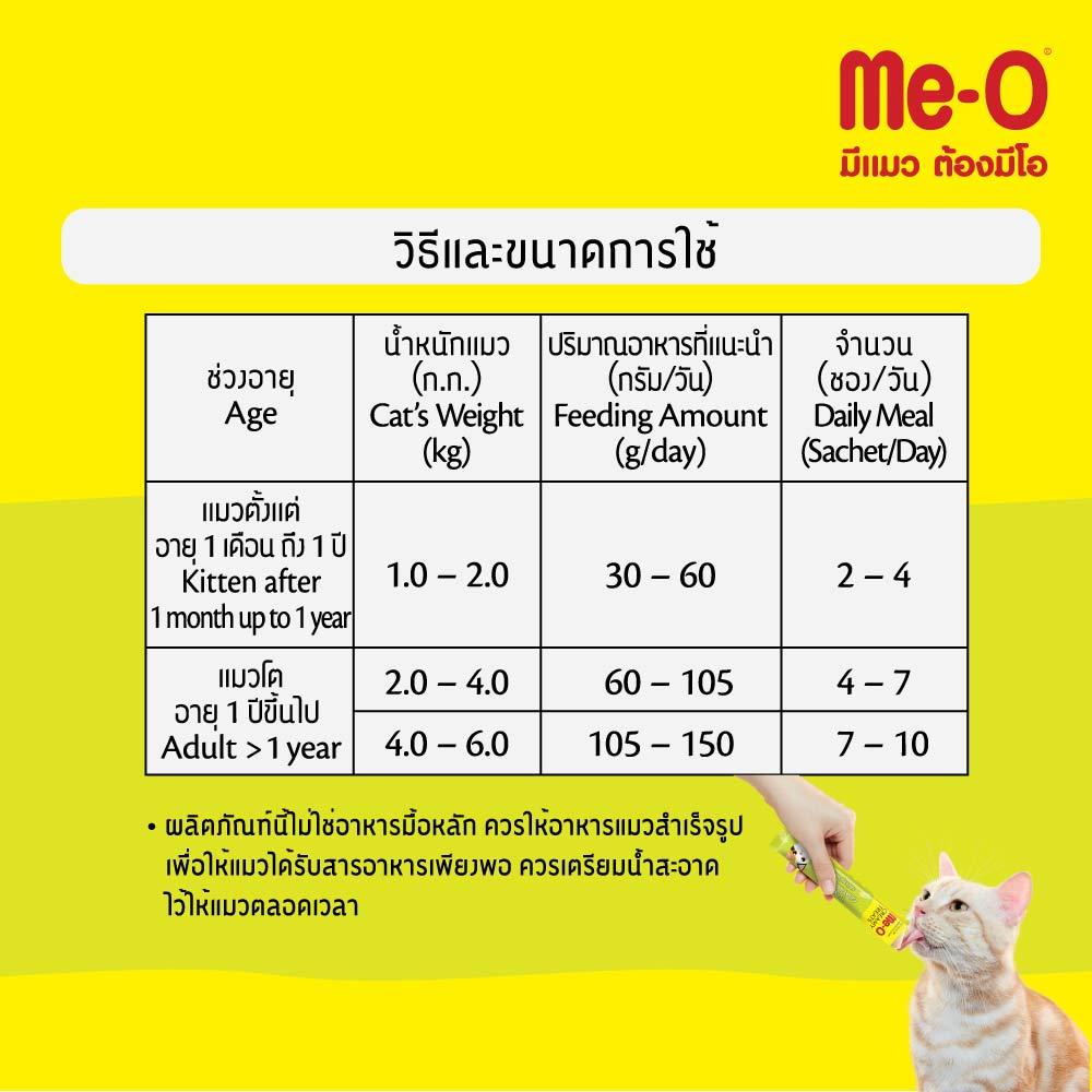(12 แพ็ค) ขนมแมวเลีย มีโอ ขนาด 15 กรัม x 4 ซอง/ Me-O Creamy Treats 15gx4 (12 packs) - รูปที่ 4