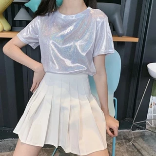 Q4/4เสื้อยืดกลิตเตอร์ คอกลมแขนสั้นผ้าวิ้งค์ กลิตเตอร์เนื้อละเอียด ทรงสวย พร้อมส่งในไทยจ้า🇹🇭