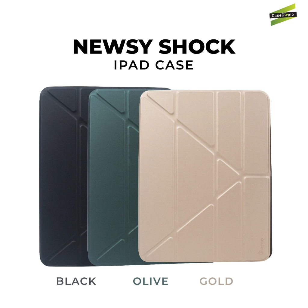 gizmo foriPad Air4,5 /Pro11 ตัวเคสซิลิโคนฝาพับเนื้อผ้า มีที่ใส่ปากกา  Newsy Shock iPad เคสฝาพับ