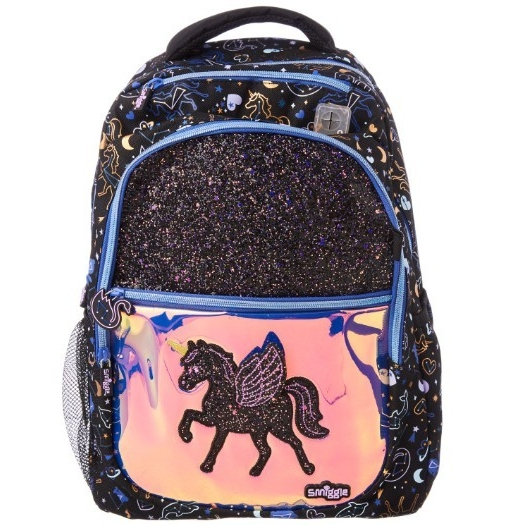 ✈✈ Smiggle Glitz Backpack   กระเป๋าเป้ ขนาด 16 นิ้ว สมิกเกอร์ ม้ายูนิคอน สีม่วงกากเพชร 💯พร้อมส่ง ของแท้ AUD💯