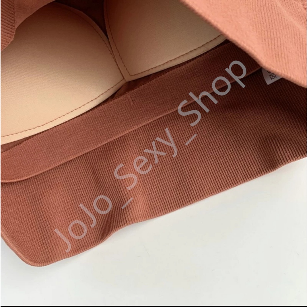 เสื้อครอปแขนกุด สปอร์ตบรา บราไร้โครง มีฟองนำ 8สีให้เลือก ผ้านิ่ม ใส่สบาย ออกกำลังกาย เรียบหรู YDBXNY ราคา ถูกที่สุด ดีลบีเคเค แกลเลอรีภาพที่ 6