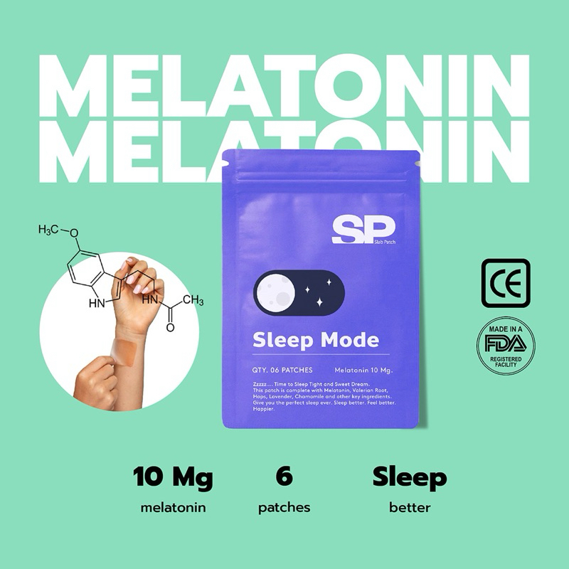 [พร้อมส่ง] ของแท้ Slab patch แผ่นแปะ ตัวช่วยเรื่องการนอน melatonin 10mg