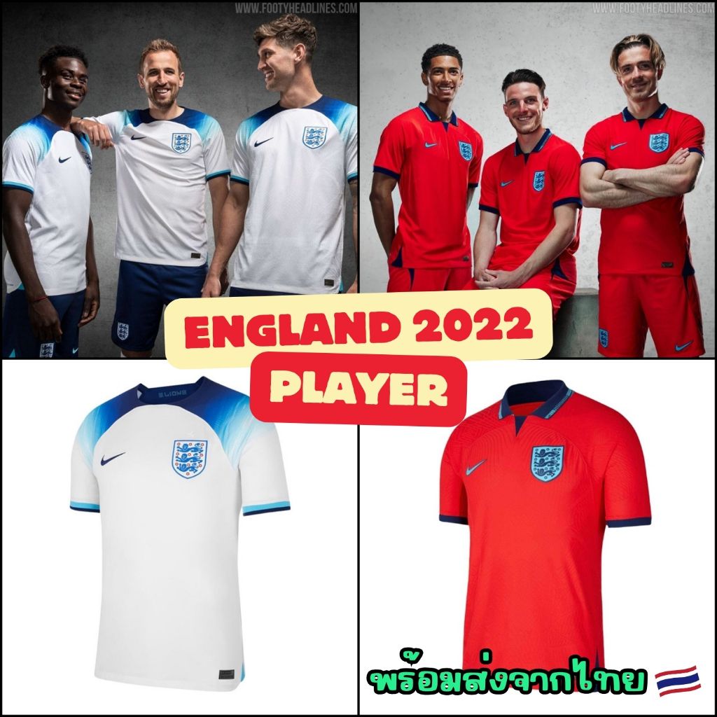 bluu⚽พร้อมส่งจากไทย🇹🇭 เสื้อบอลทีมชาติ อังกฤษ ฟุตบอลโลก ปี2022 เกรดนักเตะ(Player) England World Cup J