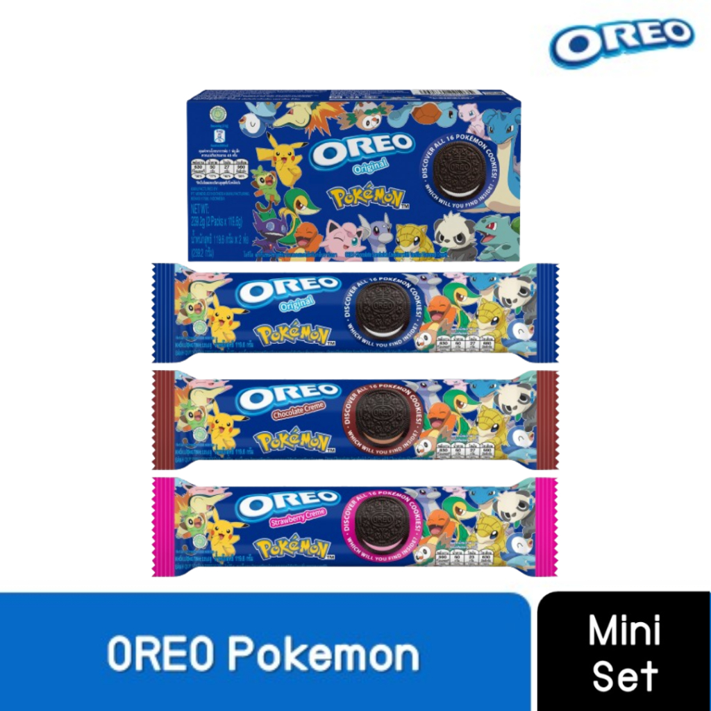 [Pokemon Collection] Oreo Pokemon โอรีโอคุกกี้แซนวิชสอดไส้ครีม กลิ่นวานิลลา ขนาด 239.2กรัม + คละรส ขนาด 119.6กรัม 3 ชิ้น