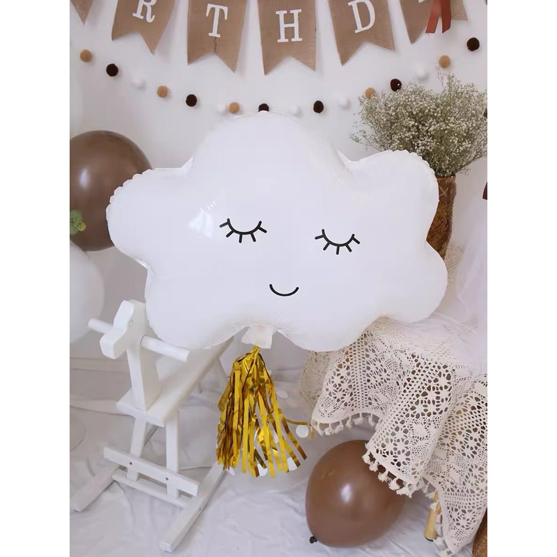 [พร้อมส่ง] ลูกโป่งก้อนเมฆ ลูกโป่งฟอยล์ก้อนเมฆ ลูกโป่งก้อนเมฆสีขาว ตกแต่งปาร์ตี้วันเกิดเด็กๆ น่ารัก