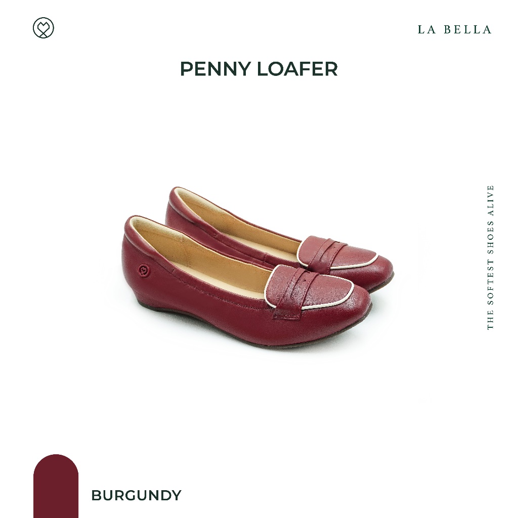 LA BELLA รุ่น PENNY LOAFER - BURGUNDY