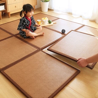 Japan Style เสื่อทาทามิหนาพิเศษ รุ่นที่คนญี่ปุ่นนิยมใช้มากที่สุด เสื่อไม้ไผ่tatami minimal พรมtatami ขนาด60*60cmหนา2.2cm