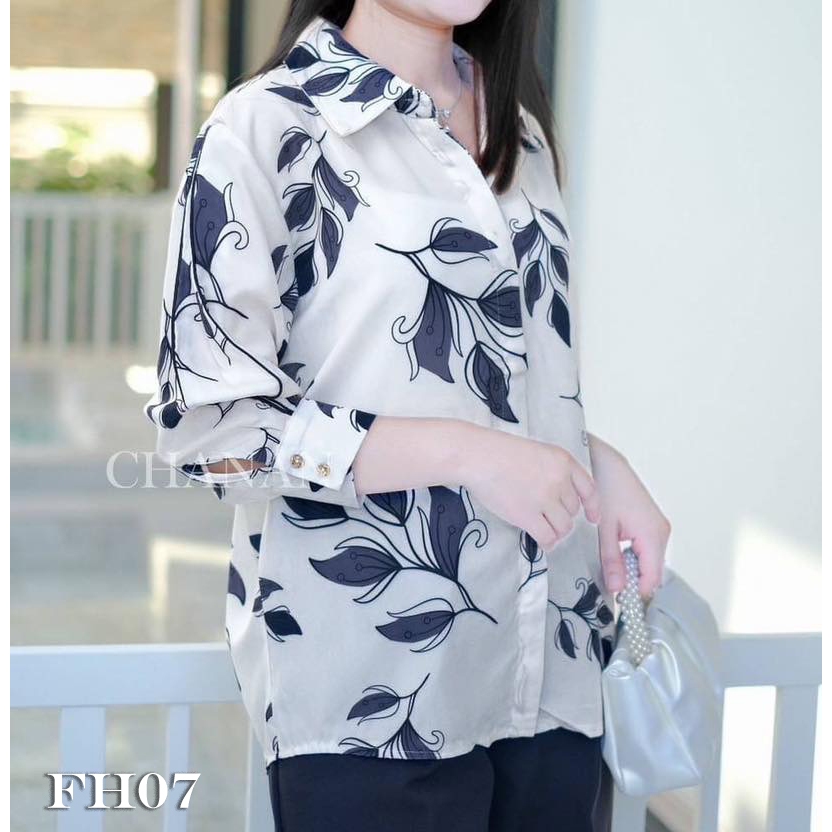 🔥Chanan☘️ เสื้อโพลี คอปกเชิ๊ต ลายใบไม้ ทรงสวยใส่สบาย เสื้อทำงาน ใส่เที่ยว เสื้อออกงาน เสื้อผู้ใหญ่ มี4สี รุ่นFH07 - รูปที่ 2