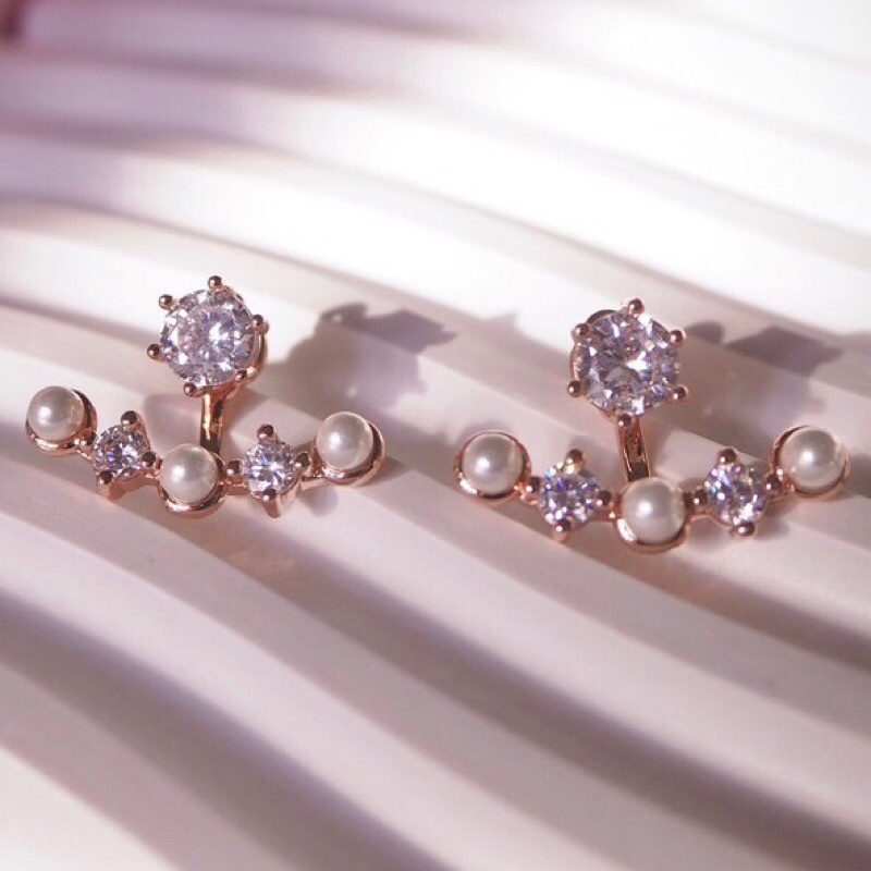 lacia.bkk - Lena pearl earring ต่างหูมุกคริสตัล ใส่ได้ 2 แบบ