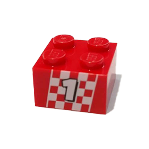 ชิ้นส่วนเลโก้ Lego Part Brick 2 x 2 with White Number 1 on Checkered Pattern (3003pb132) ราคา/ชิ้น