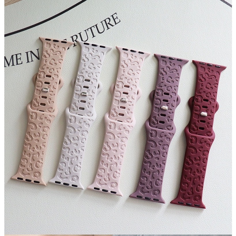 พร้อมส่ง สายยางปั้มลายเสือ ใช้ได้กับ Smart Watch 10 9 8 7 6 5 4 3 2 1 Se Ultra และ CD99 CD20 AI9 AI1