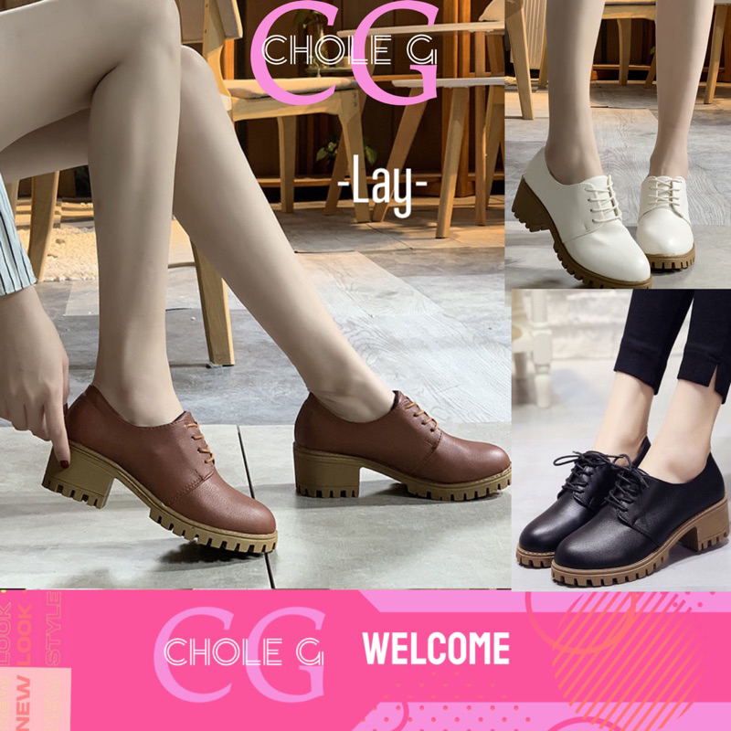 Chole G:Lay Oxfords Shoes รองเท้าบูทผูกเชือกสไตล์อังกฤษ