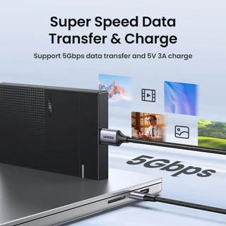 UGREEN รุ่น 15232 สายเคเบิล USB C to Micro B 3.0 Cable 5Gbps 3A Fast Sync สำหรับ Macbook Hard Disk Drive HDD SSD Case