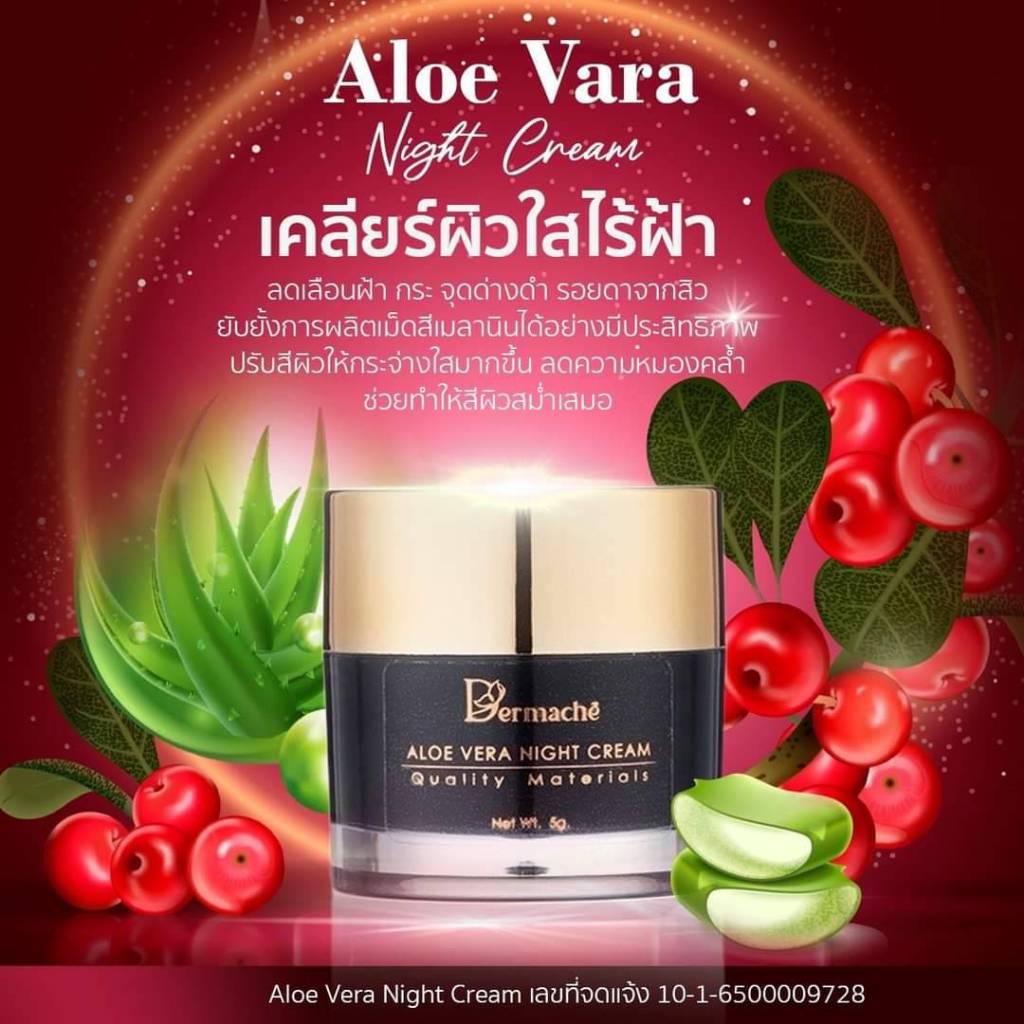 ไนท์ครีม เดอร์มาเช่ 5กรัม Aloe vera night cream