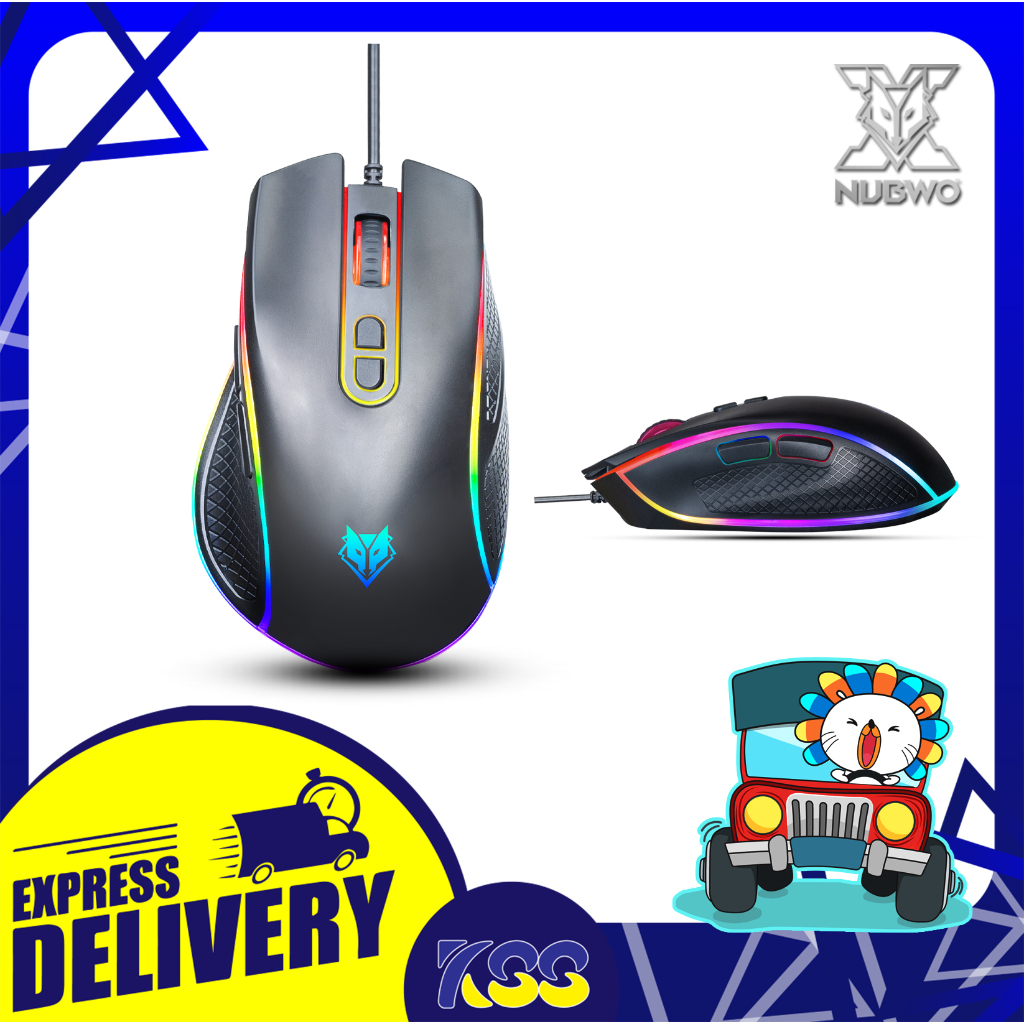เมาส์เกมมิ่งมาโคร NUBWO GAMING MOUSE ERGONOMIC DESIGN NM-102M BLACK เปิดใบกำกับภาษี พร้อมส่ง