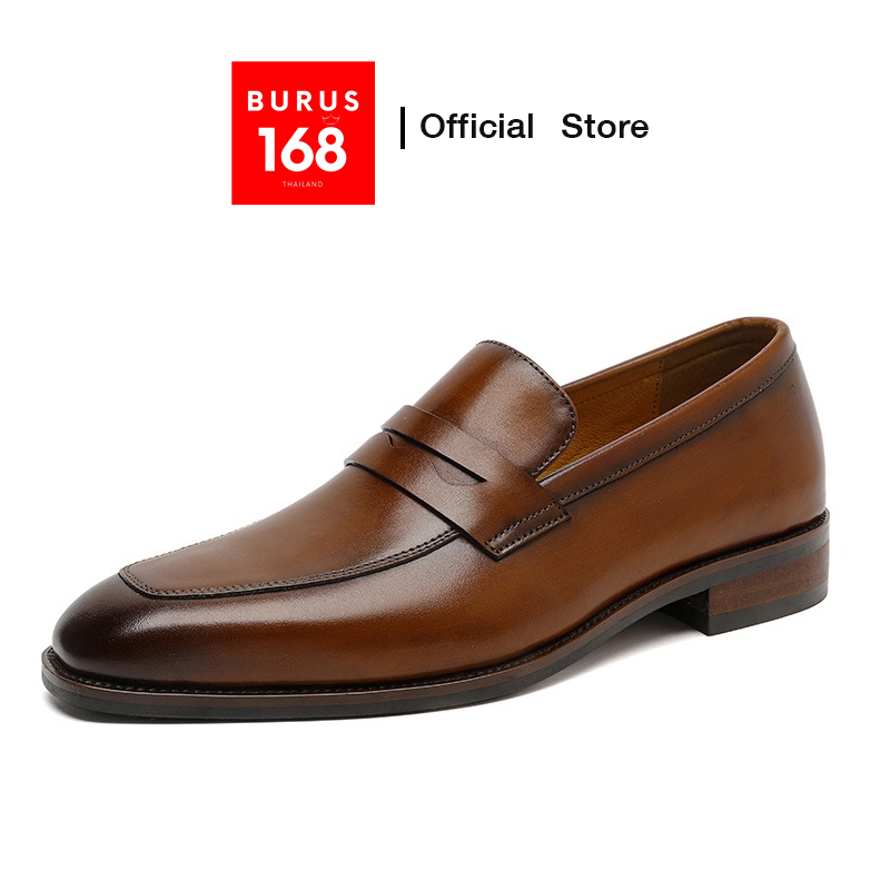 รองเท้าโลฟเฟอร์หนังแท้ ผู้ชาย (เย็บพื้นทุกคู่) - รุ่น Penny Loafer (Size 38-45)