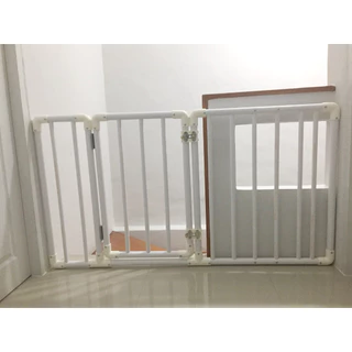 🚧รั้วกั้นประตู , กั้นบันได,กั้นห้อง ความสูง 80cm ไม่มีประตู , มีประตู (สีขาว,เพิ่มนวมซี่) ✅ ใช้สำหรับกั้นเด็ก