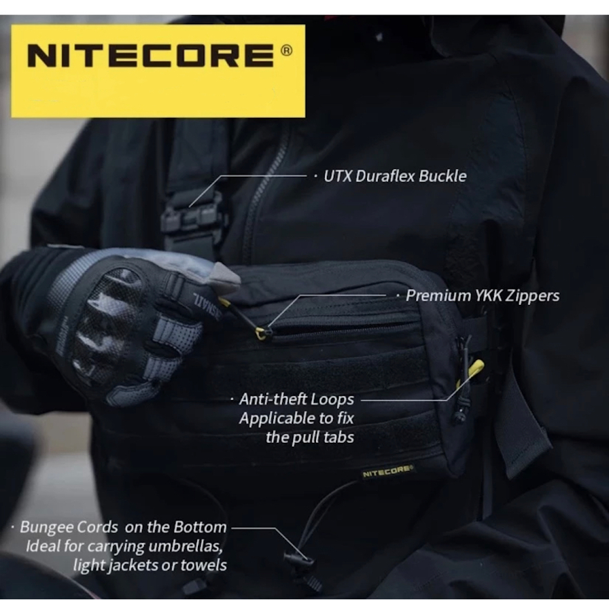 พร้อมส่ง NITECORE SLB03 Messenger กระเป๋ายุทธวิธีฟังก์ชั่น500D ไนล่อนน้ำหนักเบากระเป๋า Molle ระบบ EDC เอวกระเป๋า