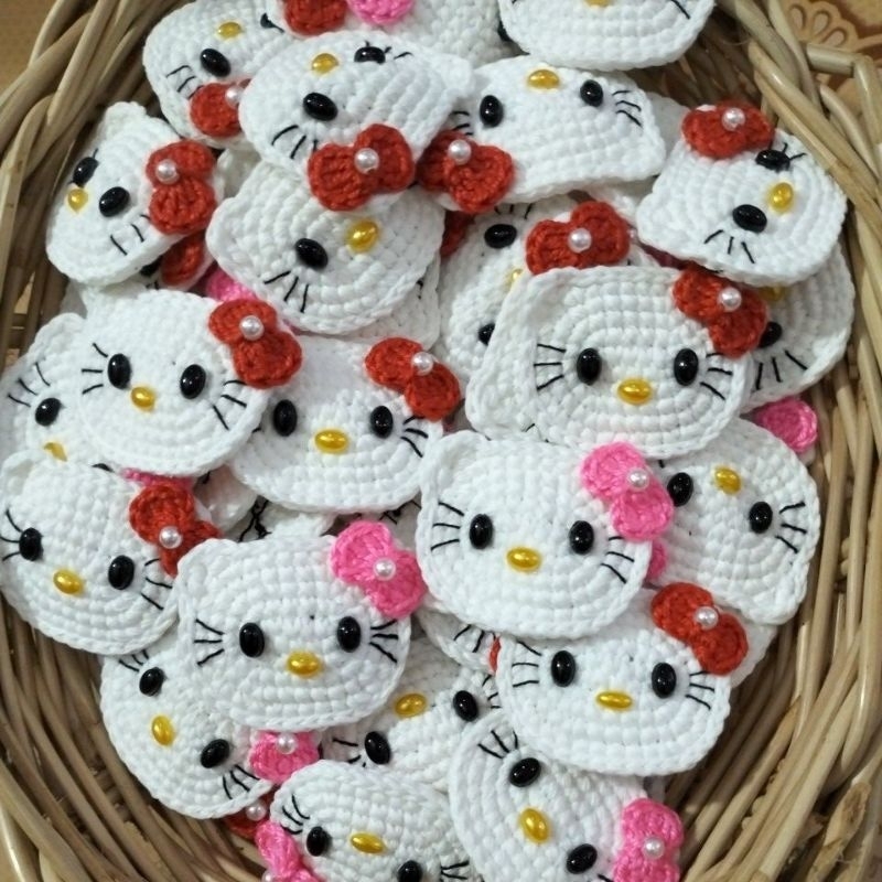 คิตตี้ถัก โดเรมอน น้องหมี ถัก ตกแต่งชิ้นงาน พร้อมส่ง