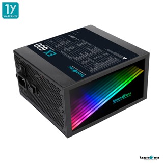 อุปกรณ์จ่ายไฟ Tsunami EX600 DeepSpace Version 600W Power Sup…