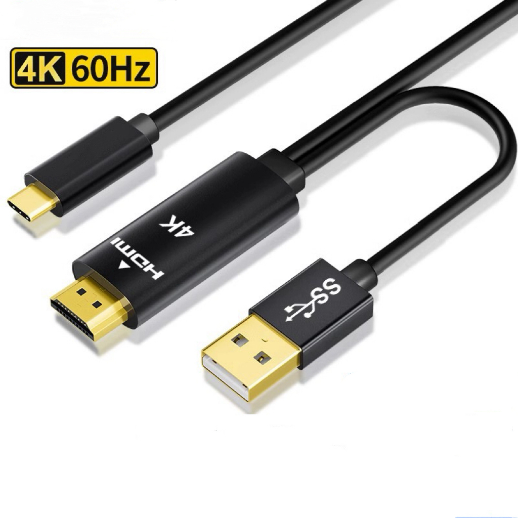 HDMI to type C USB C cable 4K 60Hz Adapter,USB 3.1 Supports 3840*2160p 4K HDTV 1.8M