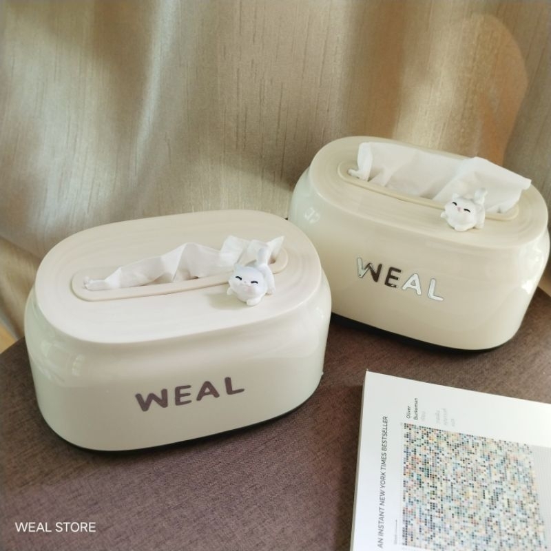 พร้อมส่งไทย กล่องทิชชู่ weal กล่องใส่ทิชชู่ มินิมอล น่ารัก มีสปริง ที่ใส่ทิชชู่ตั้งโต๊ะ