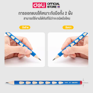 ดินสอไม้ 2B HB Deli ดินสอไม้ มาพร้อมกบเหลาดินสอ (ยกแพ็ค 12 แท่ง) ดินสอ แท่งใหญ่ ไส้ดินสอแข็งแรง ไม่หักง่าย เครื่องเขียน