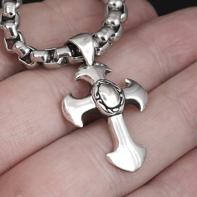 จี้สร้อยคอเงินแท้ 925 ไม้กางเขน มีสแตมป์ 925 Cross Pendant 925 Sterling Silver Warrior Cross Pendant