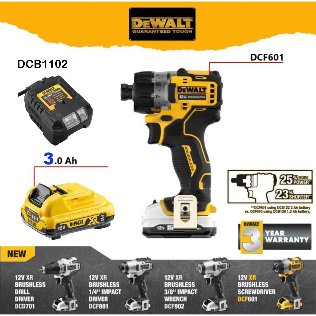 DeWALT DCF601 ไขควงไร้สาย 12V