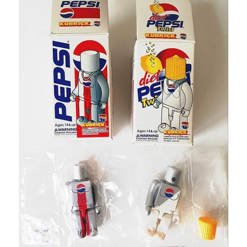 Kubrick X Pepsi : Pepsi Man Original & Pepsi Twist Woman / 100% / ปี 2003 / Vintage / ขายคู่