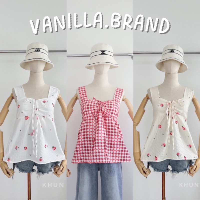 เสื้อสายใหญ่รูดอกผูกโบว์หน้า / VB0067