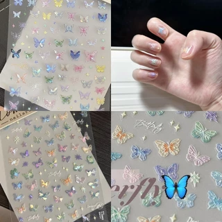 🔥พร้อมส่ง🔥สติ๊กเกอร์ติดเล็บ 5D น่ารักการ์ตูนหมีกระต่ายแครอทสติกเกอร์ Holographic Self-กาวเล็บ Decal Slider