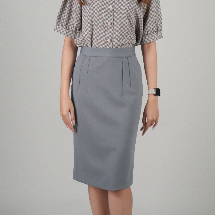 กระโปรงทรงตรง เอวสูง ผ้าโรเชฟ ไซส์ S,M,L,XL,2XL,3XL,4XL, 5XL,6XL ความยาว 24 นิ้ว มีซับใน bykkskirt