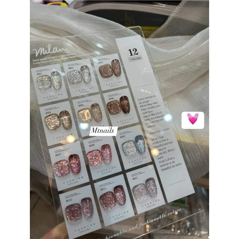 สีกากเพชรค่ะ พร้อมส่งในไทยค่ะ Milan กากเพชรทนน้ำตาล12