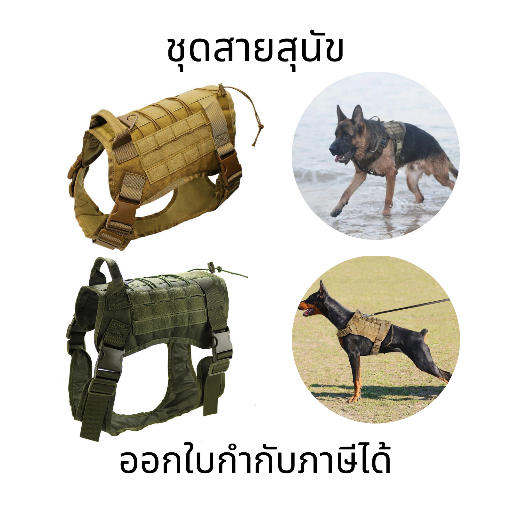 ชุดสายสุนัข เสื้อกั๊กยุทธวิธี ระบายอากาศ สามารถปรับขนาดได้ สําหรับฝึกสุนัขล่าสัตว์