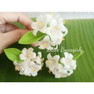 หมุดเสียบผมดอกไม้ดินปั้น ช่อดอกไม้ ดอกไม้ติดผม เครื่องประดับผมชุดไทย ใช้ได้ทั้งเด็กและผู้ใหญ่