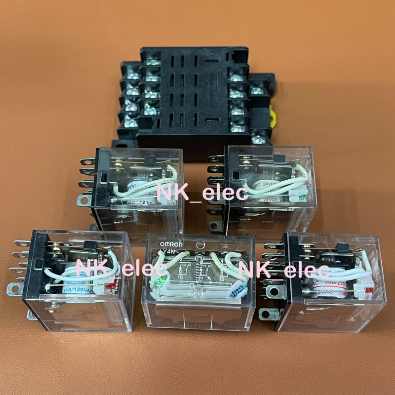 LY4N RELAY  14 ขา ไฟ 12VDC 24VDC 110VAC 220VAC Socket มีสินค้า พร้อมส่งในไทย