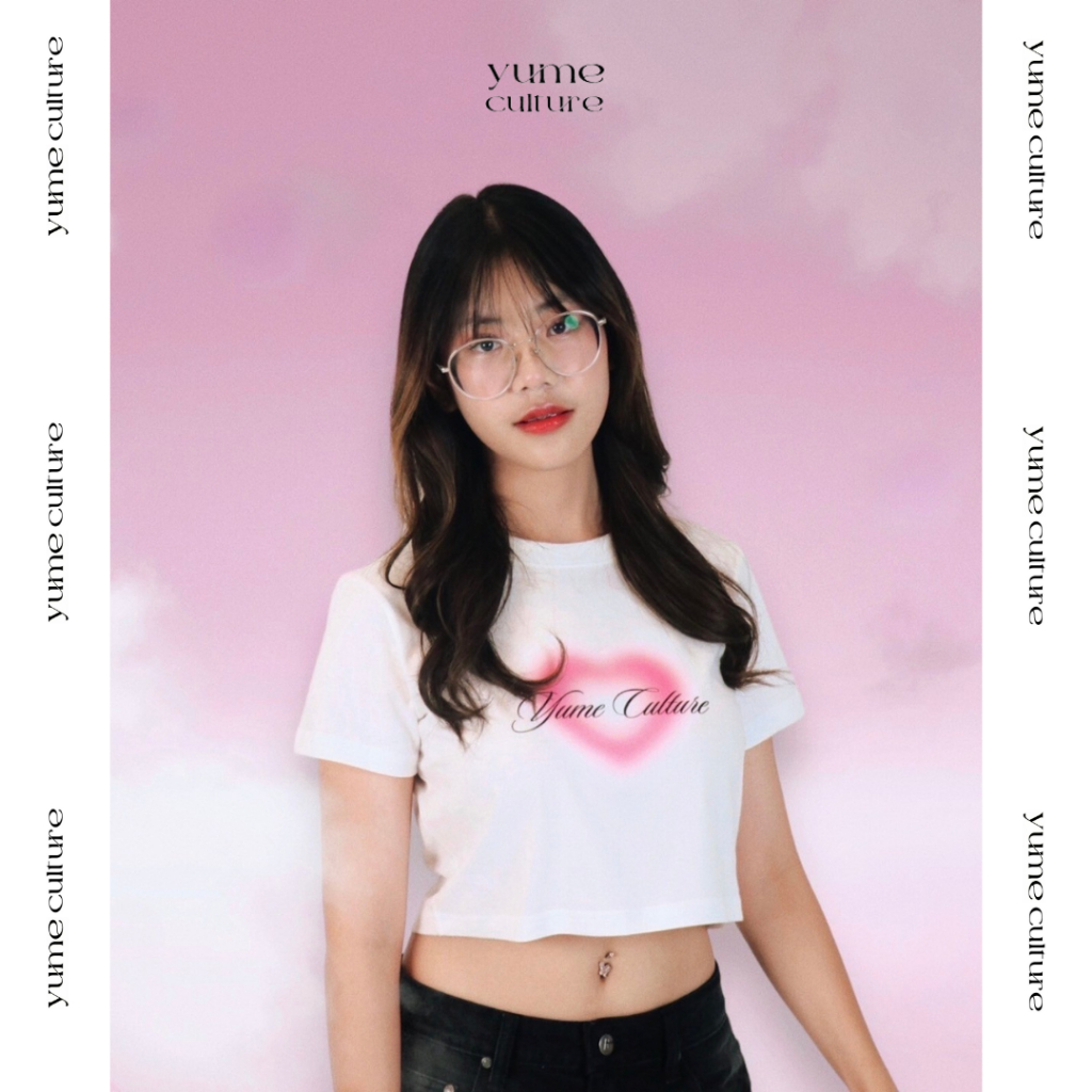 Yume Culture™ : Cupid's Kiss top เสื้อครอป CROP เอวลอย