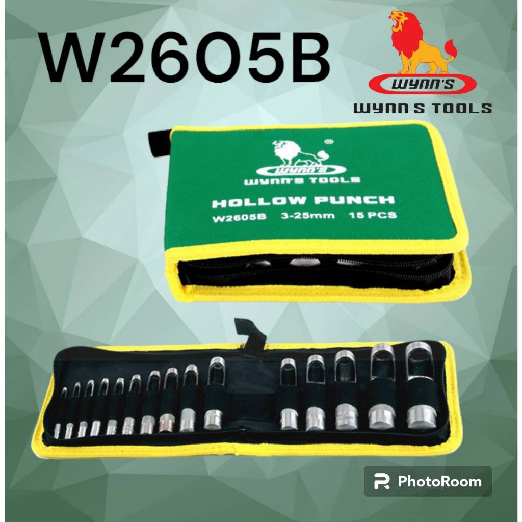 WYNN'S เหล็กปั๊มรู 3-25 mm. (15ตัว/ชุด) W2605B