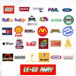 ตัวรีดติดเสื้อ (ลายเสื้อ)ลายล้อโลโก้ขำๆ SET.2  ตัวรีดติดเสื้…