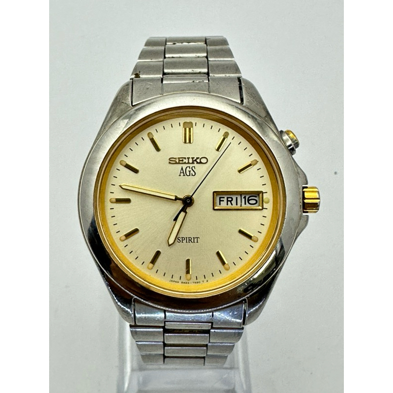 SEIKO AGS SPIRIT ระบบKINETIC ตัวเรือนสแตนเลส นาฬิกาผู้ชาย มือสองของแท้