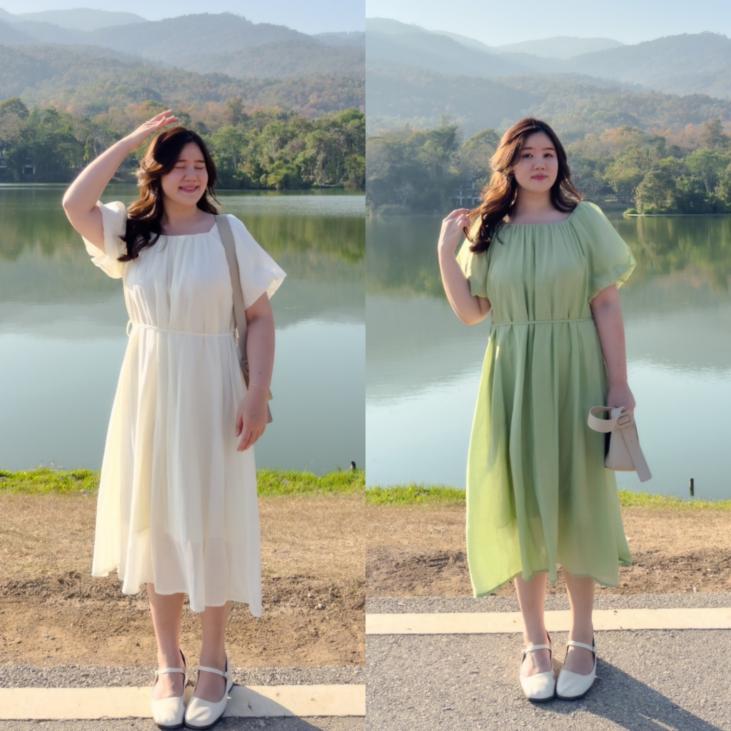 (❤️อกถึง 50") Lady Bloom เดรสสาวอวบ ชุดสาวอวบ