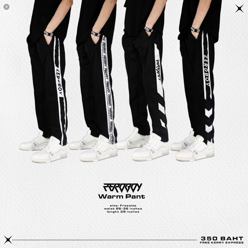ZEROBOY-“Warm Pant”กางเกงขายาวผ้าวอร์มแถบพิมพ์