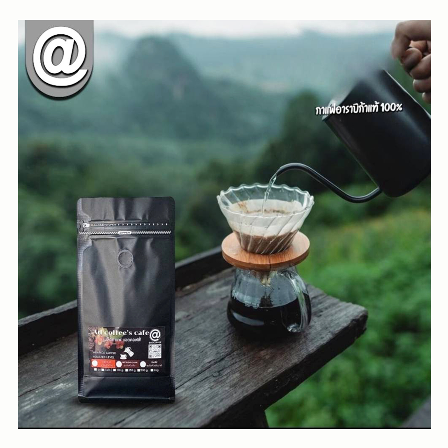 AD Coffee กาแฟสดคั่วบด กาแฟดำ กาแฟรสธรรมชาติ เกรดคัดพิเศษ ชนิดบรรจุถุง 250 กรัม