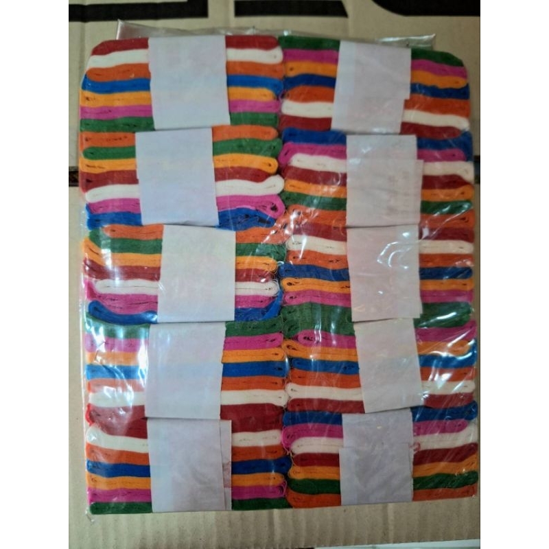 (ยกแพ็ค) กระดาษสายรุ้ง กระดาษย่น มี 7 สี (1 แพ็ค มี 10 มัด)  ประดับตกแต่งบ้าน งานเทศกาล งานวัด หรืองานฝีมือ