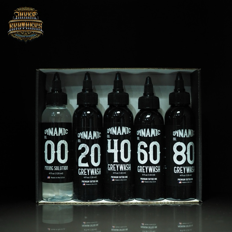 หมึกสัก สำหรับลงเงา Dynamic Greywash Tattoo Ink - 4 oz. Bottle Set