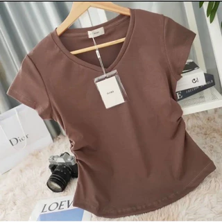 เสื้อคอตตอนยูนิโคล่ คอวี หยุมข้าง