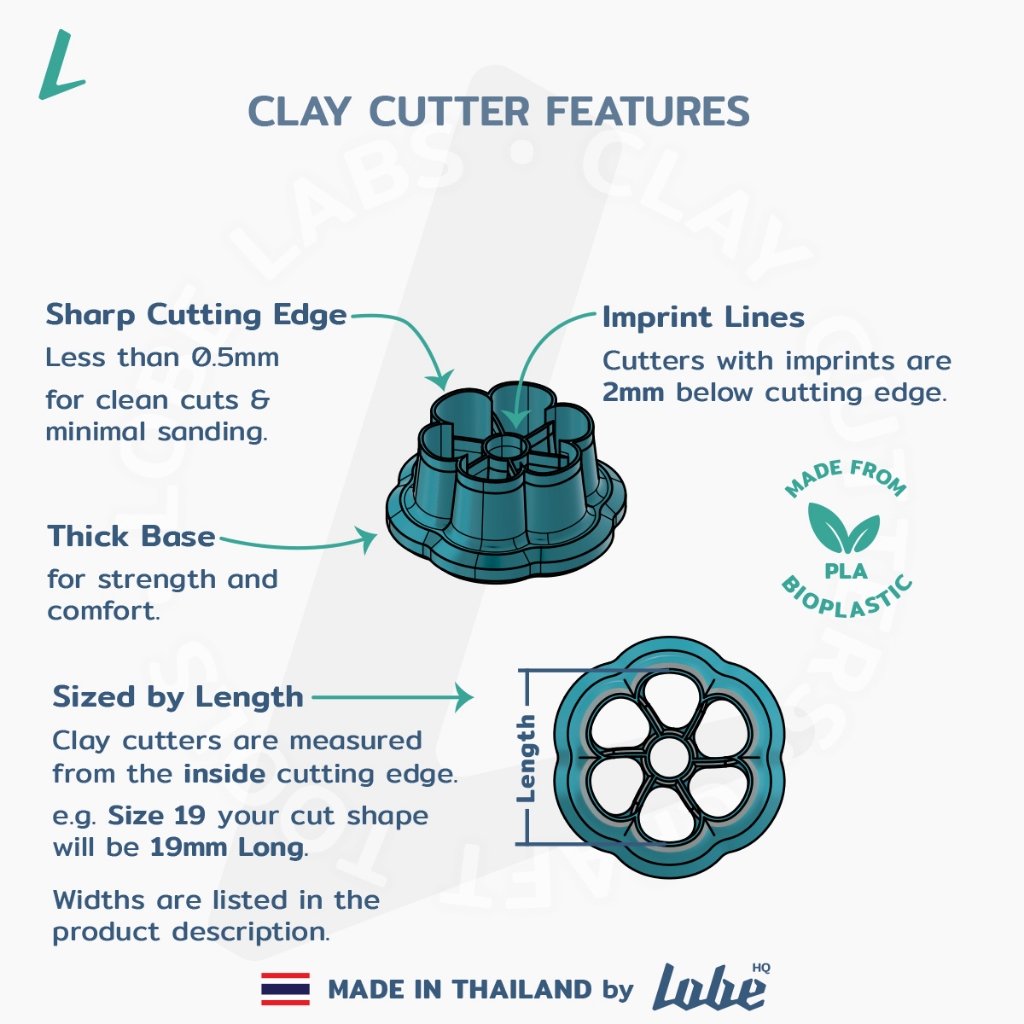 Lobehq Polymer Clay Cutter DIY Bow A 3 Piece/ แม่พิมพ์กดดินโพลิเมอร์รูปทรงโบเซ็ต 3ชิ้น - รูปที่ 4