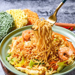บะหมี่ผัก บะหมี่4สี 60gบะหมี่ผักหลากสีสันแบบไม่ทอด อร่อย