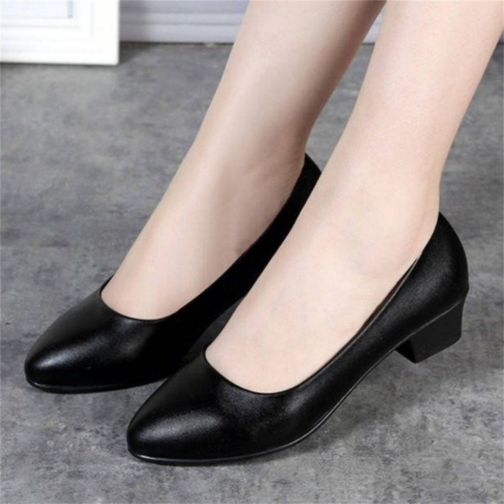 (พร้อมส่งจากไทย)1-3วันถึงพร้อมส่ง รุ่นA66 รองเท้าผู้หญิง รองเท้าส้นสูง ส้นหนาหัวแหลม งานสวย ใส่สบาย ใส่เที่ยวใส่ทำงานได้ รูปที่ 3